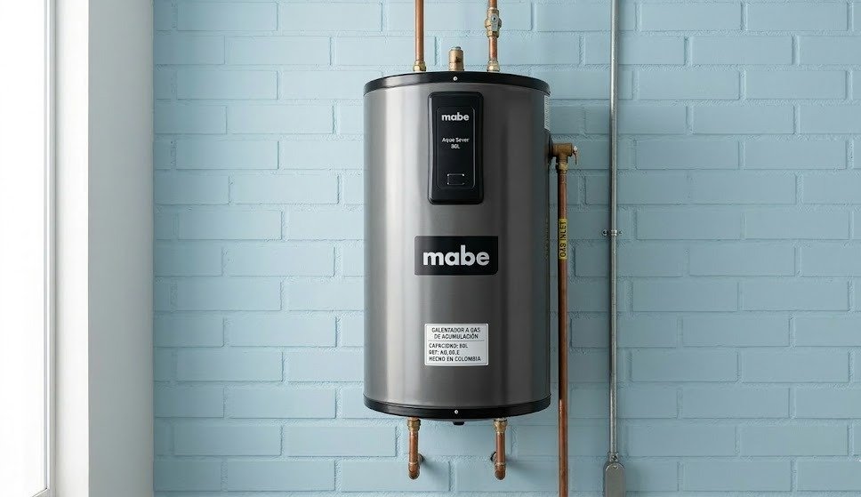 Equipo de acumulación a gas tras recibir el mantenimiento de calentadores Mabe en Cali preventivo.