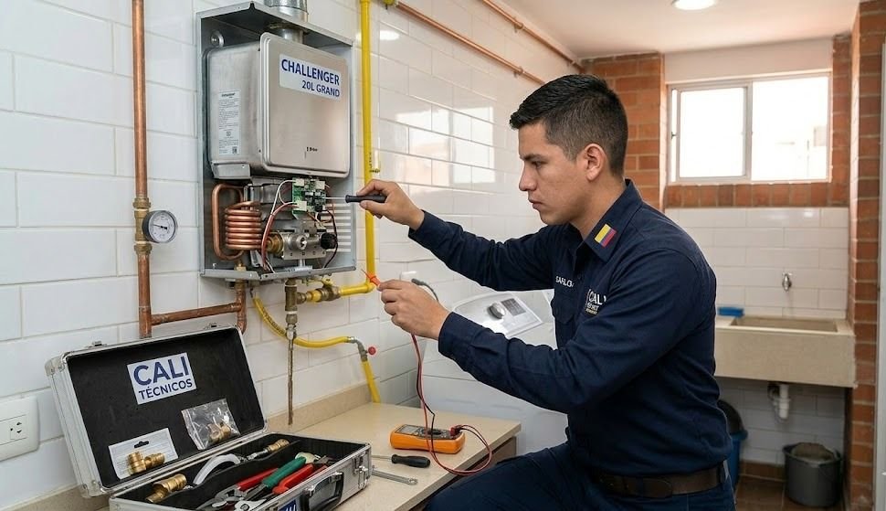 Mantenimiento preventivo y reparación de calentadores Challenger en Cali para asegurar el agua caliente.