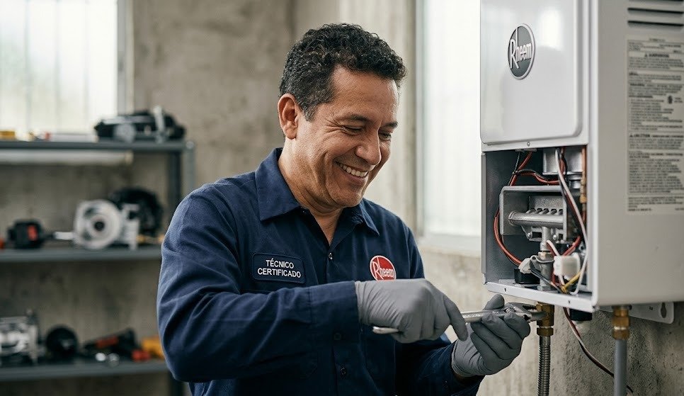 Mantenimiento preventivo mediante el servicio técnico de calentadores Rheem en Cali.