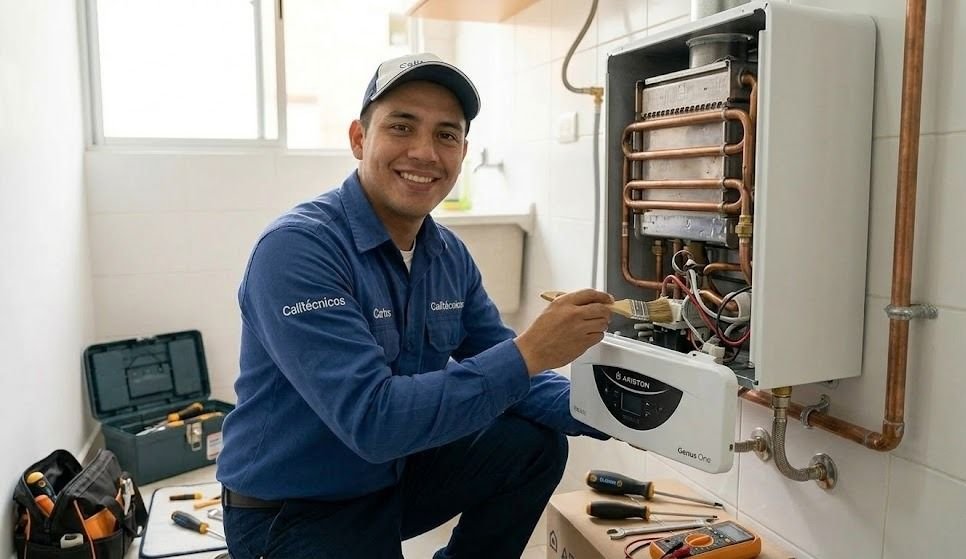 Técnico experto en la reparación y servicio técnico de calentadores ariston en Cali con piezas originales.
