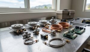 Calentador ABBA instalado con repuestos originales y accesorios genuinos listos para su cambio en Cali.