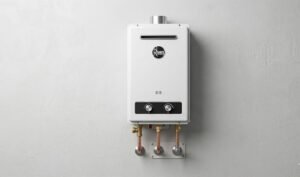 Técnico realiza la revisión de fugas de gas y seguridad en un calentador Rheem en Cali.