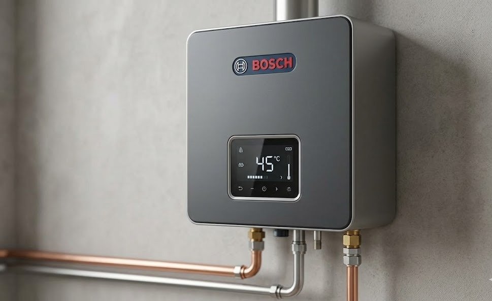 Especialista realizando el mantenimiento de calentadores Bosch en Cali para optimizar el consumo de gas.
