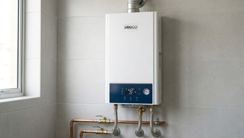 Especialista realizando la reparación de calentadores sueco en Cali para garantizar agua caliente.